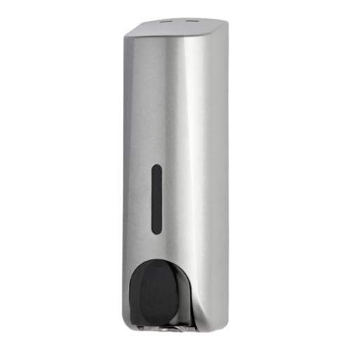 Single Wall Mounted Shampoo Soap Shower Dispensers with 1x350ml Refillable Bottles, Silver - color: Single Silver
