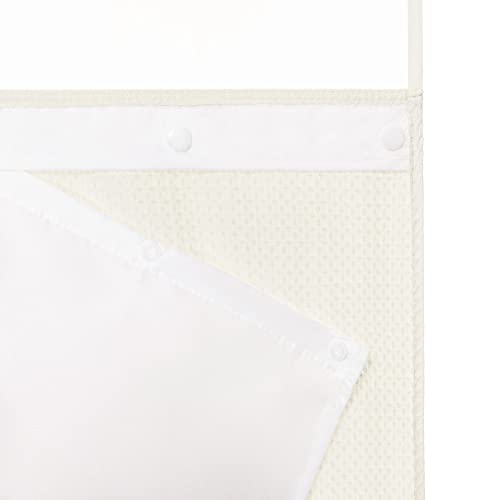 RiverDream Heavyweight Waffle No Hook Shower Curtain with Liner,Cream,71x74 | Dotted Waffle,Snap-in Liner,Heavy Duty,Quick Dry,Mesh Top Window,With Bottom Magnets,Hotel-Grade,Washable,Standard Size - color: Cream, size: 71"W x 74"L (Pack of 1)