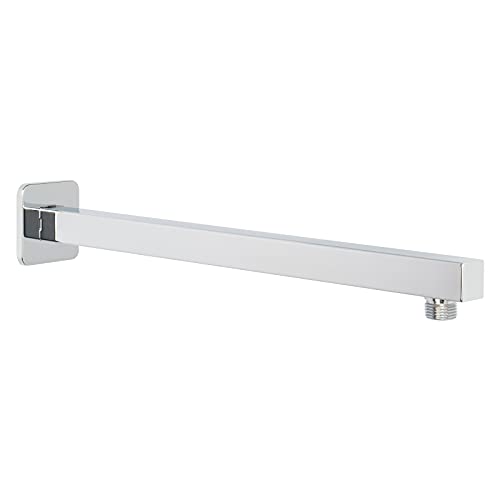 Shower Arm, Rain Shower Head Extension Extender, With Flange and Teflon Tape, Made of Thicken Stainless Steel for Bathroom Rainfall Shower (16 Inch, Chrome) - color: Chrome, style: 16 Inch