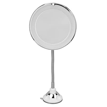 Asixxsix Lighted Makeup Mirror, 10X Magnification LED Fill Light Magnifying Mirror Vanity with Flexible Gooseneck for Bathroom Suction Cup Installation Portable Design