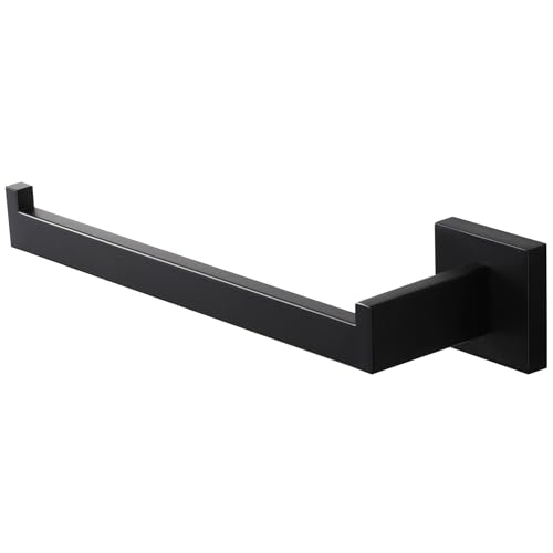 LANC Bathroom Hand Towel Holder Left Side Matte Black Hand Towel Bar 10 Inche Square Towel Ring for Kitchen Cabinet Toilet Door Wall Mount Stainless Steel Towel Racks Hanger,A8806MB-LF - color: Matte Black, size: 1 Pack(Left Hand)