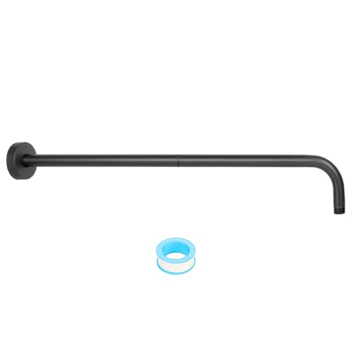 NearMoon Shower Arm, Extra Extension Arm with Flange, Stainless Steel Wall-Mounted Showerhead Extender Pipe (24 Inch, Matte Black) - color: Matte Black, style: 24 Inch