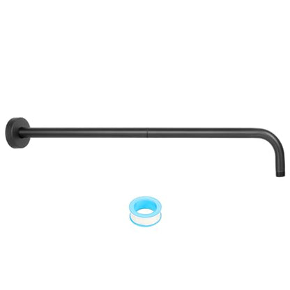 NearMoon Shower Arm, Extra Extension Arm with Flange, Stainless Steel Wall-Mounted Showerhead Extender Pipe (24 Inch, Matte Black) - color: Matte Black, style: 24 Inch