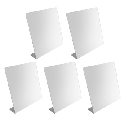 5 Pcs Counter Top Mirror, 8.5 x 9 Inch Acrylic Freestanding Tabletop Vanity Single Sided Mirror, for Bathroom, Bedroom, Office, Dorm