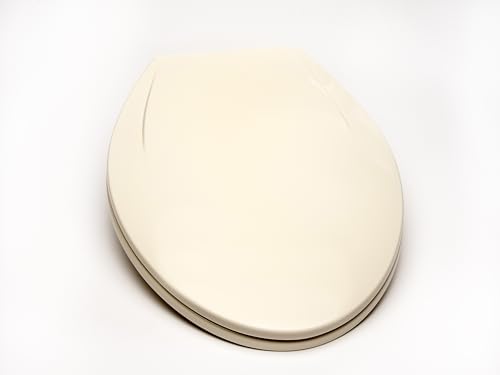2Q1E6-02 Builder Grade Slow Close Plastic Toilet Seat with Vari Adjust Lok-Down R'N'C Hinge and Quik-Lok Mounting Hardware, Elongated, Biscuit/Linen - color: Biscuit, Linen, style: Elongated