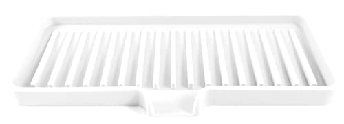Silicone Soap Dish Tray and Sponge Holder with Drain Chute, Rectangular, Kitchen and Bathroom Sink Organizer (White, 9"x3.5") - color: White, size: (MD) 9"x3.5"