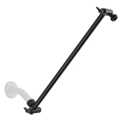 15 Inch Extra Long Adjustable Shower Head Extension Arm With Locking Set Screw, Singing Rain 304 Stainless Steel Angle Height Adjustable, Easy Install, G1/2 Universal Connector Compatible (Matt Black) - color: 3. Matte Black, style: 15 inch