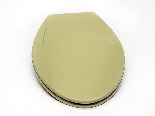 2Q1E6-58 Builder Grade Slow Close Plastic Toilet Seat with Vari Adjust Lok-Down R'N'C Hinge and Quik-Lok Mounting Hardware, Elongated, Avocado - color: Avocado, style: Elongated