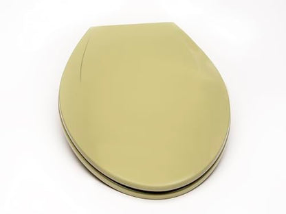 2Q1E6-58 Builder Grade Slow Close Plastic Toilet Seat with Vari Adjust Lok-Down R'N'C Hinge and Quik-Lok Mounting Hardware, Elongated, Avocado - color: Avocado, style: Elongated