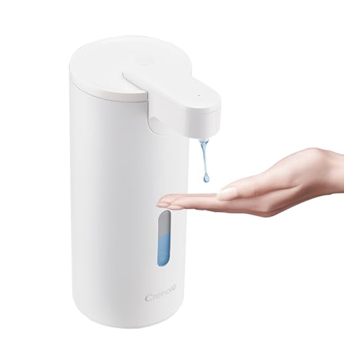 Automatic Soap Dispenser, Automatic Liquid Soap Dispenser Touchless, 12oz/340ml, 3-Level Adjustable, Battery Operated, Water-Resistant for Bathroom, Kitchen, and School, Clog-Free, White - color: White