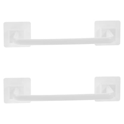 OUNONA 2pcs Towel Bar for Bathroom Wall - No Drilling Adhesive Wall Hand Or Body Towel Hanger for Kitchen and Laundry - Easy Install & Water-Resistant Contemporary Bathrobe Slippers Organizer