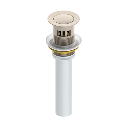 Symmons Identity 4 in. Centerset Two-Handle Three Hole Bathroom Sink Faucet with Push Pop Drain Assembly, Nickel SLC6712STNPP - color: Satin Nickel