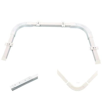 Corner Curtain Track, Curved Ceiling and Wall Rail for Curtains, Room Divider, Shower, Hospital, 108in Heavy Duty Slide Rod for Renter, RV - size: 108in curtain track wall&ceiling mount