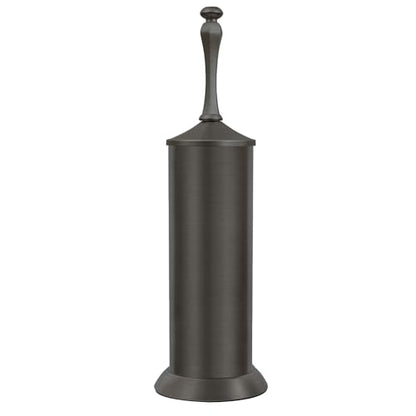 Pewter Toilet Brush and Holder，Extra Long Handled Toilet Brush for Bathroom，Stainless Steel Heavy Duty Toilet Bowl Brush,Deep Cleaning Modern Toilet Cleaner Brush -Space Saving, Covered Brush - color: Pewter