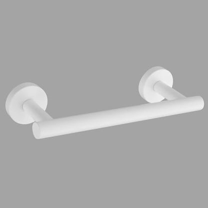 GERZWY 9-Inch Bath Towel Bar SUS 304 Stainless Steel Bathroom Towel Bar Modern Round Style Wall Mount, White - color: White, size: 9 Inch (Pack of 1)