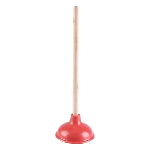 18-inch Toilet Plunger; Heavy-Duty Rubber Ring; Long Wooden Handle; Suitable for unclogging Toilets, drains, Sinks, etc. (1pc) - size: 1pc
