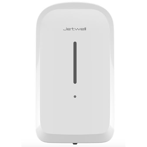 JETWELL Touchless Wall Mount White ABS Plastic Soap Dispenser 34OZ/1000ML | Large Capacity, Battery Powered, Liquid Soap, Commercial & Home Use - color: White Plastic