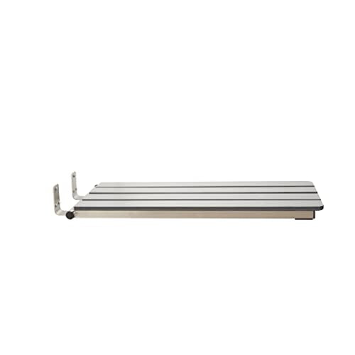 Hermosa 32" x 13.5" Back Wall-Mount Folding Phenolic Gray Tub Seat with 3" Slats - color: Phenolic Gray