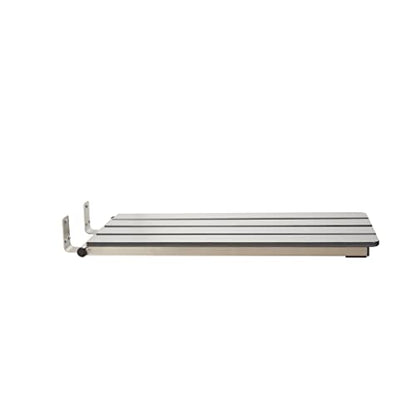 Hermosa 32" x 13.5" Back Wall-Mount Folding Phenolic Gray Tub Seat with 3" Slats - color: Phenolic Gray