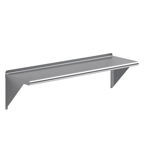 AmGood 48" Long X 14" Deep Stainless Steel Wall Shelf | NSF Certified | Appliance & Equipment Metal Shelving | Kitchen, Restaurant, Garage, Laundry, Utility Room - size: 48" Long X 14" Deep