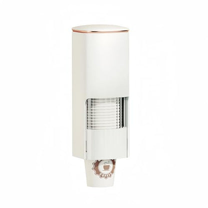 HAN SHENG Cup Dispenser, Holds 40 Cups, for 5-7.3cm Mouth Diameter Cups Only, Wall Mount Paper Cup Holder with Dust Cover for Bathroom, Kitchen, Office (White)