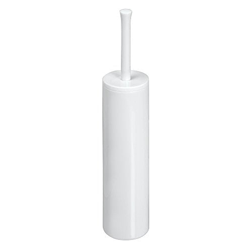 iDesign Compact Toilet Brush and Holder, White | For Bathroom