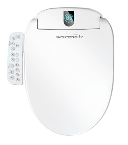 WONDERSKY Elongated Bidet Toilet Seat, Smart Heated Toilet Seat with Warm Water and Dryer, Soft Close Bidet Seat with Adjustable Temperature, Stainless Steel Nozzle - size: Elongated