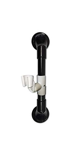 MedGear A-0163A2 12 in Wall-Mount Assist Bar, Black & Includes Clip-On Shower Head Holder - color: Black