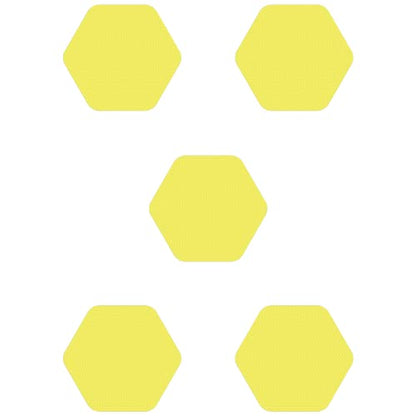 Kahuna Grip Bathtub Bath and Shower 5¼" Hexagon Non-Slip Traction Treads (Yellow) - color: Yellow