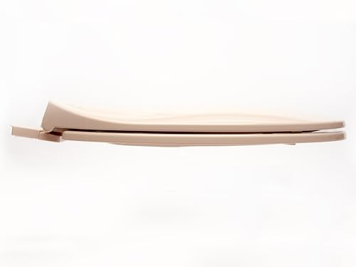 2Q1E6-20 Builder Grade Slow Close Plastic Toilet Seat with Vari Adjust Lok-Down R'N'C Hinge and Quik-Lok Mounting Hardware, Elongated, Venetian Pink - color: Venetian Pink, style: Elongated
