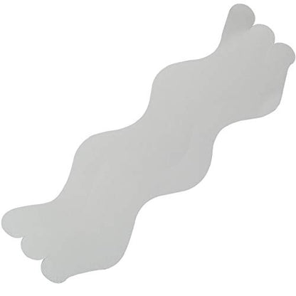 24pcs Wavy Pattern Blue Transparent Nonslip Stickers 1.3x18cm Anti Slip Shower Stickers with Scraper for Bathtub, Tile, Wood Floor