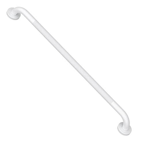White Safety Bar 32 Inch, Shower Grab Bar for Senior | Anti-Slip Knurled Grip, 1.25" Diameter, Stainless Steel Bathroom Handrail for Elderly, Handicap Support Bars, Wall Mounted - color: White, size: 32 inch