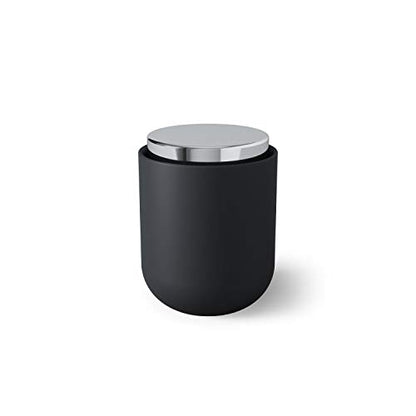 Umbra, Black Junip Resin Amenity Canister with Lid, Chrome - color: Black, style: Canister