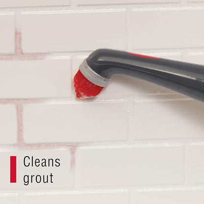 Rubbermaid Reveal Power Scrubber with Multi-Purpose & Grout Head, Cordless Electric Battery Powered Scrub Brush, Water Resistant, for Home/Kitchen/Bathroom/Grout/Tile/Shower/Tub - style: 3 Piece Kit
