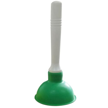 NewFerU Drain Plunger, Small 4-Inch Sink Clog Remover, Mini Hand Unclogger | Rubber Cup Plumber Helper, Force Tiny Compact Tool with 9 inch Short Handle for Kitchen Bathroom, Toilet, Shower, Bath Tub - color: Green