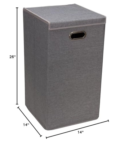 Household Essentials 5620 Collapsible Single Laundry Hamper with Magnetic Lid - Grey - color: Grey, style: Single
