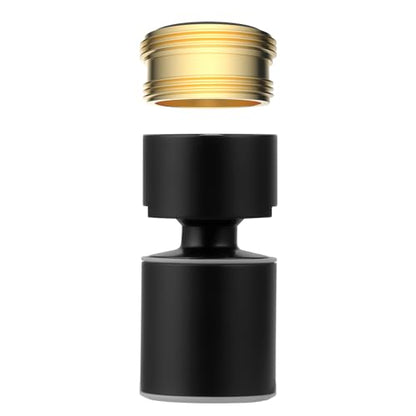 Hibbent NSF/ANSI/CAN 61 Certified Faucet Aerator, 360 Degree Swivel Kitchen Sink Aerator, CUPC Certification Dual-function Sprayer Faucet Replacement Part 55/64 Inch Female Thread - Matte Black - color: Matte Black