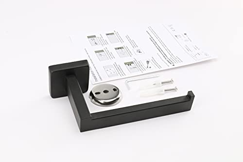 TocTen Toilet Paper Holder-Bathroom Tissue Holder Fit Big Roll Paper, Made of Thicken SUS 304 Stainless Steel, Square Paper Roll Holder Wall Mount Suitable for Bathroom, Kitchen, Office (Black, 6.5) - color: Black-square