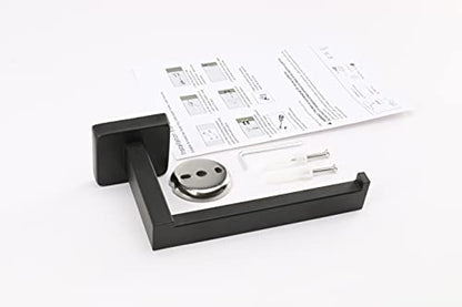 TocTen Toilet Paper Holder-Bathroom Tissue Holder Fit Big Roll Paper, Made of Thicken SUS 304 Stainless Steel, Square Paper Roll Holder Wall Mount Suitable for Bathroom, Kitchen, Office (Black, 6.5) - color: Black-square
