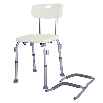 Winado Medical Shower Chair Bath Seat with Padded Armrests & Backrest & Adjustable Legs, Supports up to 450 lbs, Bathtub Safety and Support, White - size: White+Padded Armrests