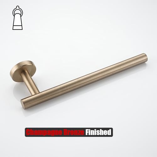 JQK 10 Inch Hand Towel Holder Towel Ring Champagne Bronze, Thicken 0.8mm 304 Stainless Steel Bathroom Hand Towel Bar, 9 Inch Useable Length Wall Mount Towel Rack, THH110L9-CB - color: Champagne Bronze