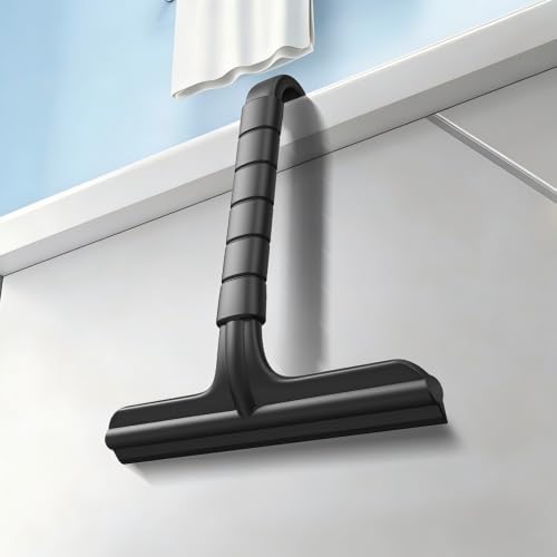 Shower Squeegee for Glass Doors, All-in-One Shower Squeegee for Glass Doors with Built-in Hook, Household Window Mirror Cleaner for Bathroom Glass Kitchen Tile Wall Car, 8 in Silicone Blade - size: 7.8"W x 8.8"H
