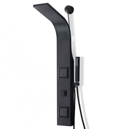 ANZZI Aura 2 Jetted Shower Panel With Heavy Rain Shower & Spray Wand | Easy Retrofit Design For Super Simple Diy Installation, Installs To Existing Water Line, Need Cut Walls Rework Plumbing