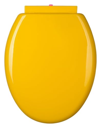 Toilet Seat Quiet No Slam Color Toilet Seats Cover, Quick Release For Easy Clean, Adjustable Plastic Toilet Seat(Yellow) - color: Yellow