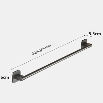 Towel Holder No Drilling Aluminum Alloy Bathroom Shelves Self-Adhesive Towel Storage Rack (30cm,Grey)
