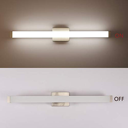 Bathroom Vanity Light Brushed Nickel Square LED 24 inch 14W 4000K Natural White Light Wall Bar Lighting Fixtures Over Mirror (Brushed Nickel, 40in) - color: Brushed Nickel, size: 40in