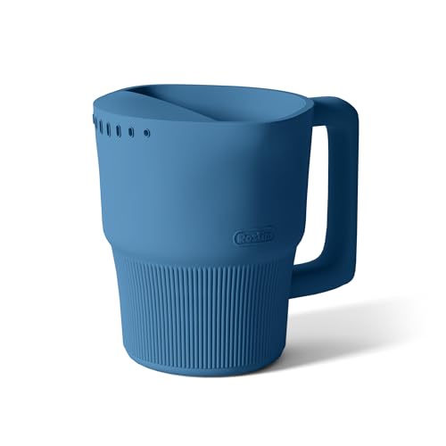 Roslim Silicone Baby Bath Rinse Cup - Shampoo & Body Washing Rinser for Kids & Toddlers, Lightweight Bath Cups for Rinsing Hair, Easy-Grip Handle, Ultra Soft Material (Ocean Blue) - color: Ocean Blue