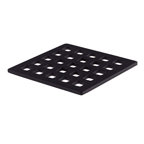 Uni-Green 3-3/4 inch Square Shower Drain Grate - 3.75" Matte Black Shower Floor Drain Cover Replacement - SUS304 Stainless Steel Hair Catcher/Drain Strainer for Bathrooms, Showers - color: Matte Black