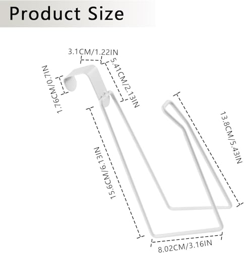 Toilet Paper Holders, Over The Tank Toilet Paper Holder Stand, Bathroom Metal Toilet Paper Holder Dispenser Reserve for Bathroom Storage and Organizatioz - color: White