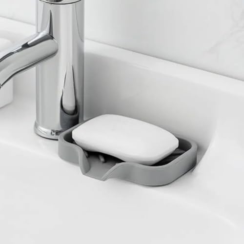 1pc Countertop Sink Scrubber Drain Pad for Brush Sponge and Soap, Silicone Kitchen Sink Tray, Soap Dish Holder with Drain Tip, Home Kitchen Bathroom Accessory